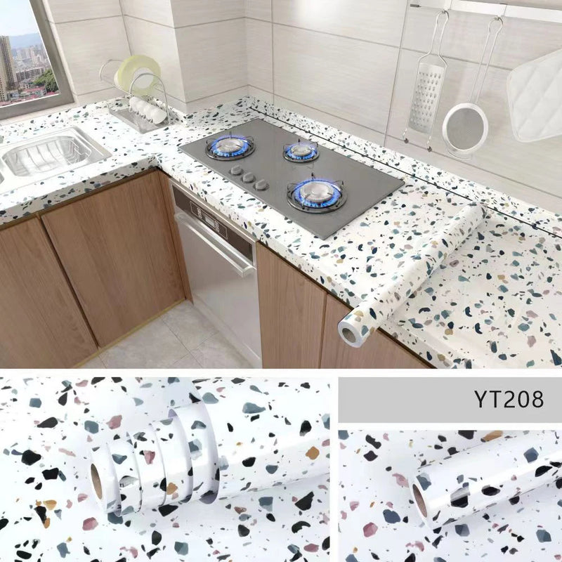 Papel de Parede Autoadesivo Impermeável e à Prova de Óleo para Cozinha, Banheiro e Renovação de Móveis – Filme de PVC Multifuncional