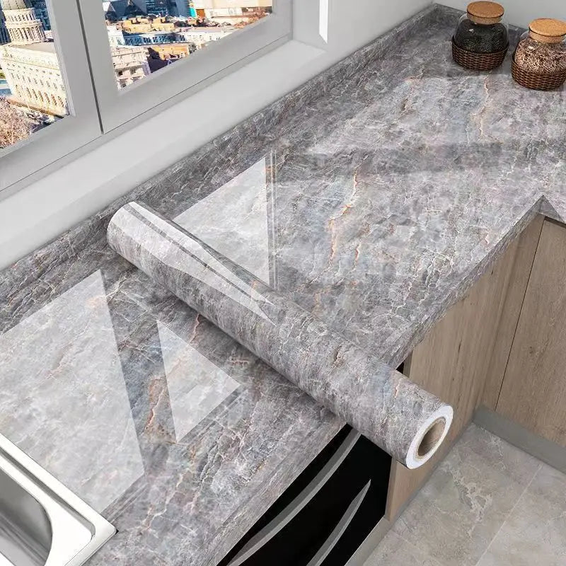 Papel de Parede Autoadesivo Impermeável e à Prova de Óleo para Cozinha, Banheiro e Renovação de Móveis – Filme de PVC Multifuncional