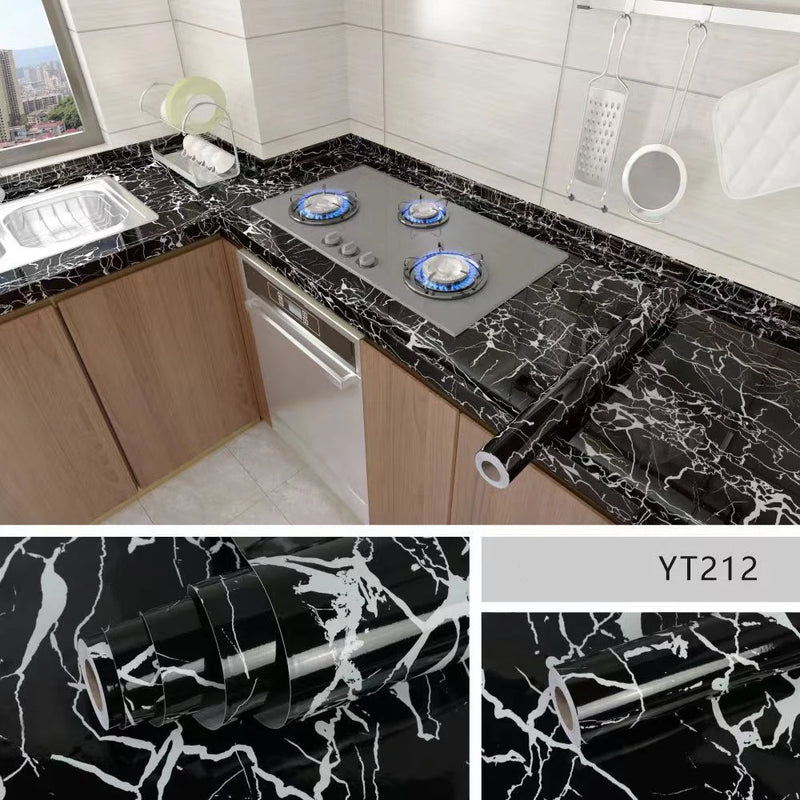 Papel de Parede Autoadesivo Impermeável e à Prova de Óleo para Cozinha, Banheiro e Renovação de Móveis – Filme de PVC Multifuncional