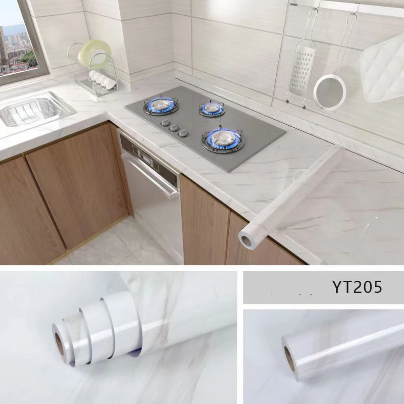 Papel de Parede Autoadesivo Impermeável e à Prova de Óleo para Cozinha, Banheiro e Renovação de Móveis – Filme de PVC Multifuncional