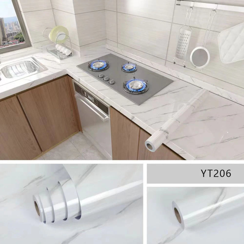 Papel de Parede Autoadesivo Impermeável e à Prova de Óleo para Cozinha, Banheiro e Renovação de Móveis – Filme de PVC Multifuncional