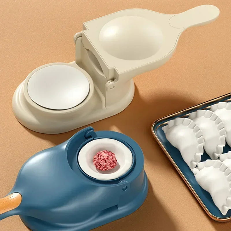 Kit 2 em 1 para Fazer Dumplings - Máquina de Modelagem de Massa para Empanada, Pierogi e Dumplings Caseiros