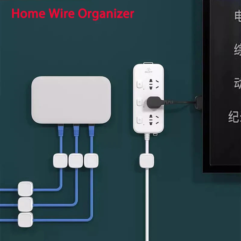 Magnetic Cable Clip - Organizador de Cabos Adesivo para Mesa, Parede e Carro, Suporte Magnético para Fios USB, HDMI e Carregadores