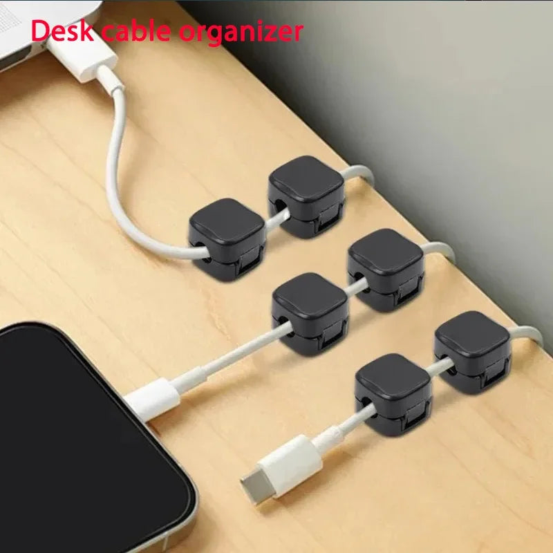 Clips Magnéticos para Cabos – Organizador Adesivo para Cabos USB (6 Unidades)