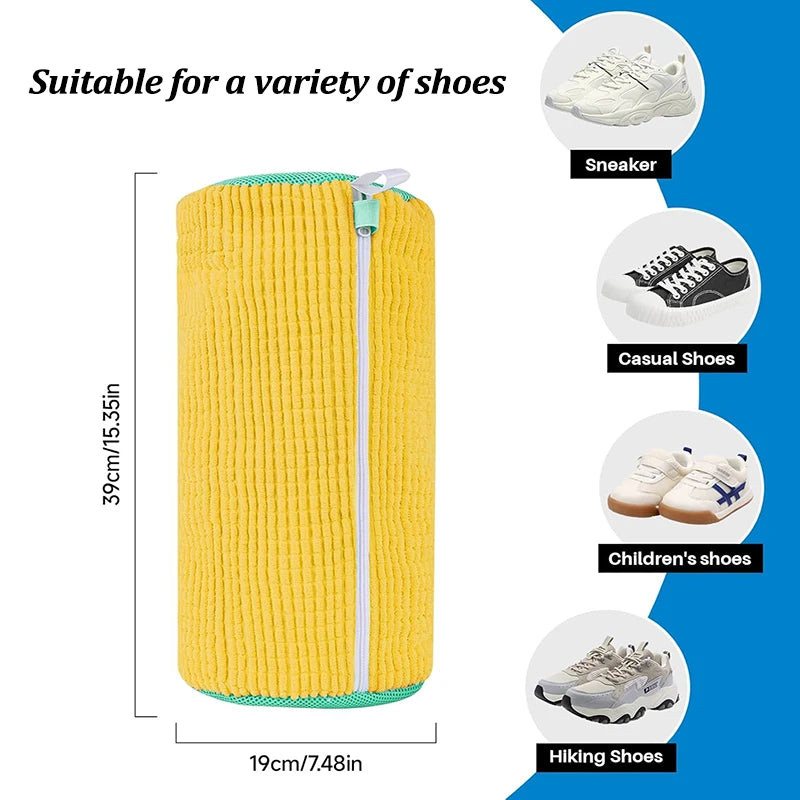 Saco de Lavagem para Sapatos Anti-Deformação - Rede de Lavagem para Máquina, Protetor e Armazenamento Portátil, Feito em Poliéster